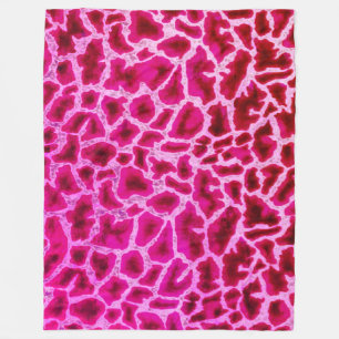 Pink Giraffe Print Fleece Blanket