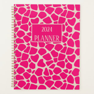 Pink Giraffe Print Pattern Planner