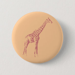 Pink Giraffe Sketch 2 Inch Round Button