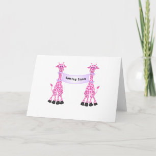 Pink Giraffes Coming Soon Card