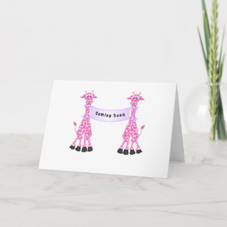 Pink Giraffes Coming Soon Card