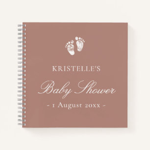Pink Girl Baby Footprint Baby shower Livre d'invit