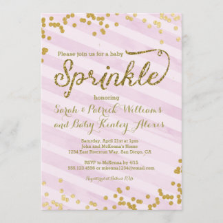 Pink Girl Baby Sprinkle Shower Invitation