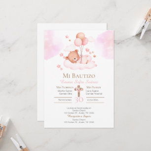 Pink Girl Baptism Invitation