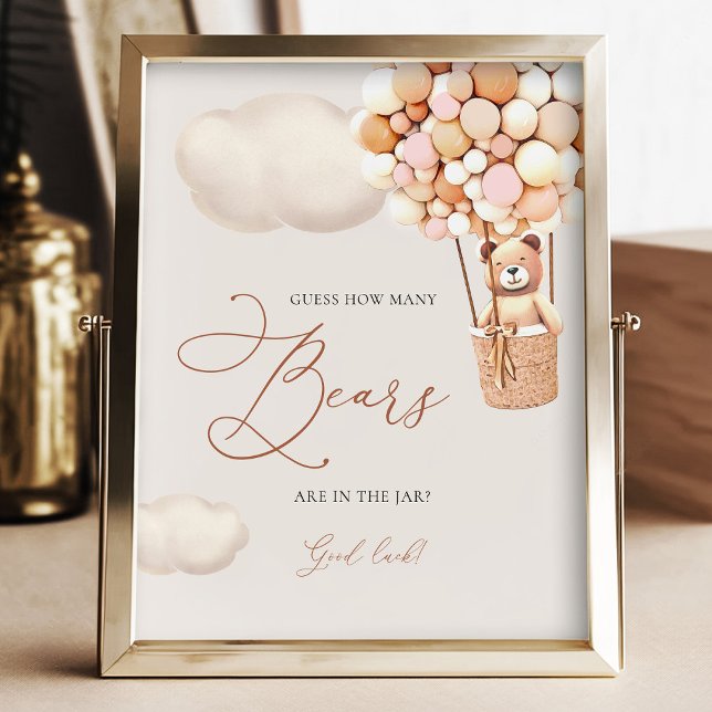 Pink Girl Bear Balloons Guess How Many Bears Sign (Creator Uploaded)