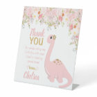 Pink Girl Dinosaur Floral Favour