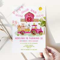 Pink girl Farm animals 2nd birthday party