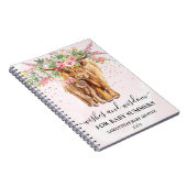 Pink Girl Floral Highland Cow Wishes Wisdom  Notebook (Right Side)