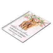 Pink Girl Floral Highland Cow Wishes Wisdom  Notebook (Left Side)