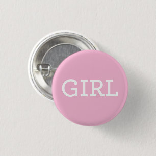 Pink Girl Gender Reveal Party 1 Inch Round Button