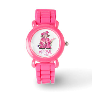 Pink Girl Graduate Child Personalized Graduation Watch