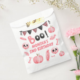 Pink Girl Halloween Party Second Birthday  Favour Bag