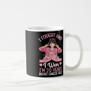 Pink Girl I Fought And I Won I'm 20 Years Breast C Coffee Mug