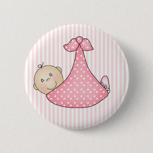 Pink Girl in Blanket 2 Inch Round Button