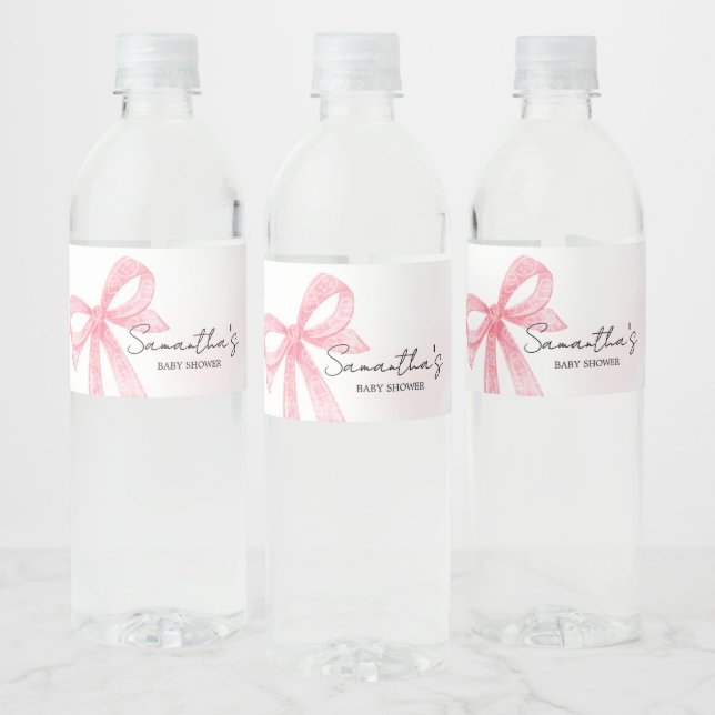 Pink Girl Little Boo Halloween  Baby Shower Water Bottle Label (Bottles)