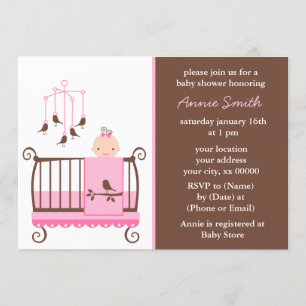 Pink Girl Nursery Baby Shower Invitation