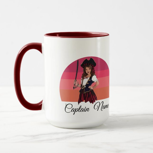 Pink Girl Pirate Mug (Left)