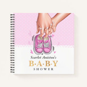 Pink Girl Shoes Baby Shower Guest Book
