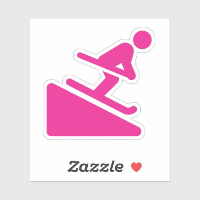 Pink Girl Skier Downhill (Sheet)