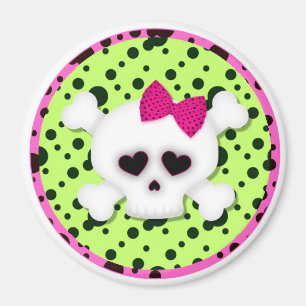 Pink Girl Skull Magnets Locker Magnet File Cabinet