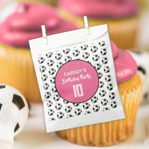 Pink Girl Soccer Birthday Party Favour Bag