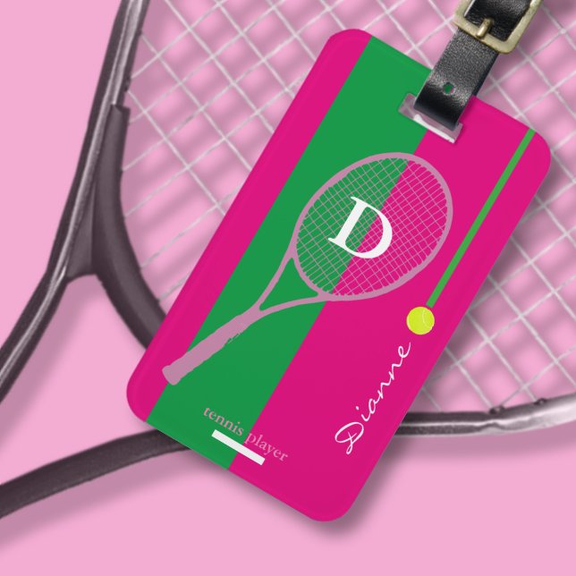 Pink Girl Sport Tennis Custom Luggage Tag (Creator Uploaded)