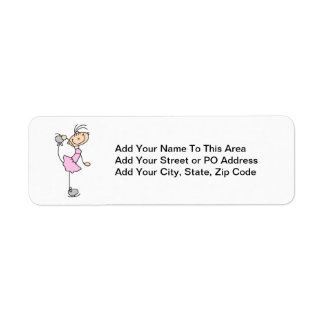 Pink Girl Stick Figure Ice Skater
