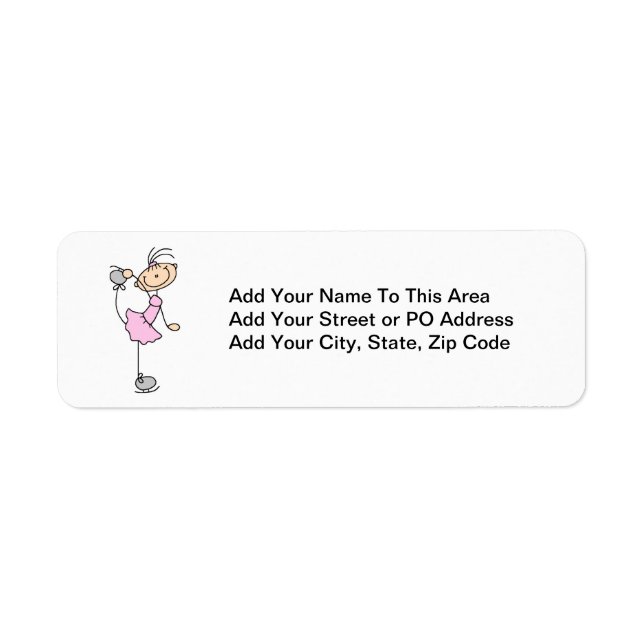 Pink Girl Stick Figure Ice Skater (Front)