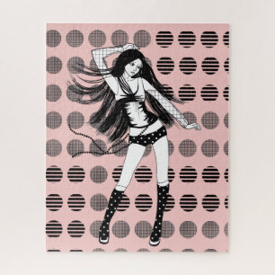 pink girlfriend dancer  jigsaw puzzle