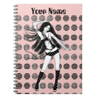pink girlfriend dancer notebook
