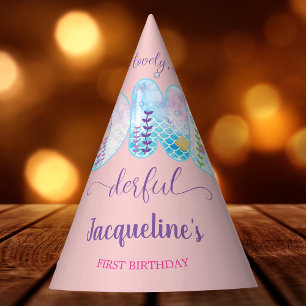 Pink Girls 1st Birthday ONEderful Pretty Party Hat