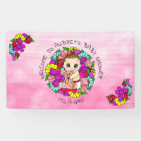 Pink Girl's Baby Shower Caucasian Baby Whimsical