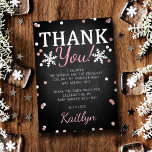 Pink Girl's Winter Christmas Baby Shower Thank You<br><div class="desc">Celebrate in style with these sweet and very trendy real foil pressed baby shower invitations. This design is easy to personalize with your special event wording and your guests will be thrilled when they receive these fabulous invites.</div>