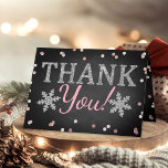 Pink Girl's Winter Christmas Baby Shower Thank You Card<br><div class="desc">Say thank you in style with these trendy baby shower thank you cards. The template wording is easy to personalize and your family and friends will be thrilled when they receive these fabulous thank yous.</div>