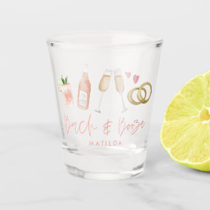 pink girly bach & booze bachelorette weekend chic  shot glass