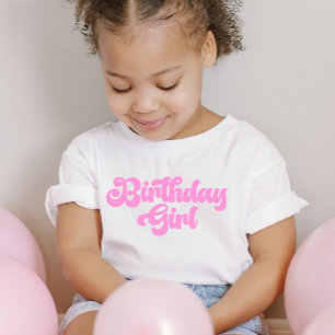 Pink Girly Birthday Girl 1st First Birthday Toddler T-shirt