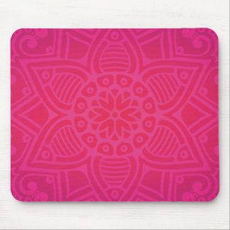 Pink Girly Boho Flower Design Mouse Pad