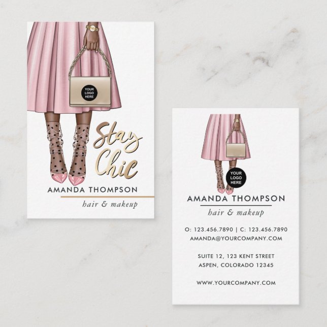 Pink Girly Business Card (Front/Back)