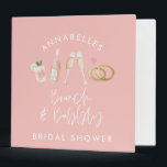 pink girly champagne bridal shower  binder<br><div class="desc">Pink girly modern cocktail script bridal shower party organiser binder file design.</div>