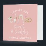 pink girly champagne bridal shower  binder<br><div class="desc">Pink girly modern cocktail script bridal shower party organiser binder file design.</div>