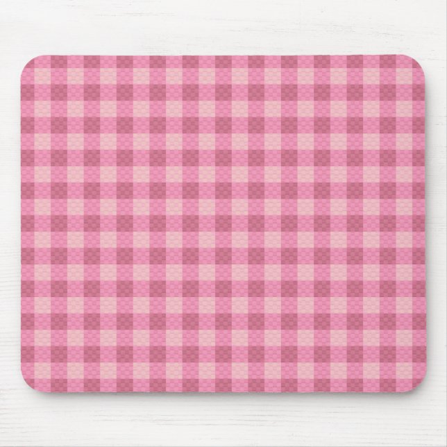Pink girly chequered carbon fibre patterned mouse pad (Front)