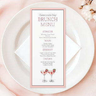 Pink Girly Cocktail Galentine's Day Brunch Party Menu