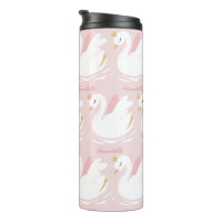 Pink girly cute swan floral elegant beautiful ther
