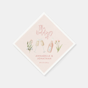 Pink girly delicate beautiful modern wildflower napkin