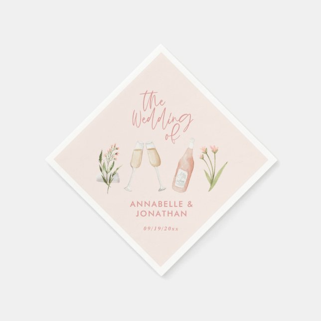 Pink girly delicate beautiful modern wildflower napkin (Corner)