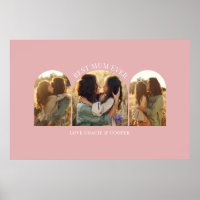 Pink girly elegant arch multi photo best mum