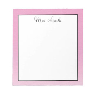 Pink Girly Elegant With Name  Notepad