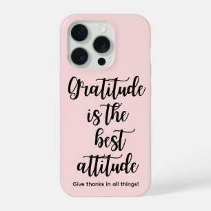 Pink Girly Gratitude iPhone 15 Phone Case