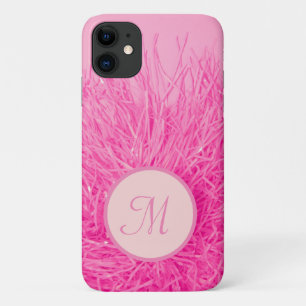 Pink Girly Hot Pink Monogram Personalized iPhone 11 Case