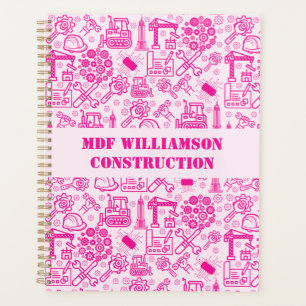 pink girly modern Architectural Blueprint Engineer Planner